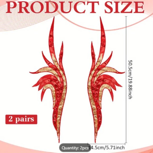 X  LARGE red applique with sequins  20" !! - Picture 3 of 5